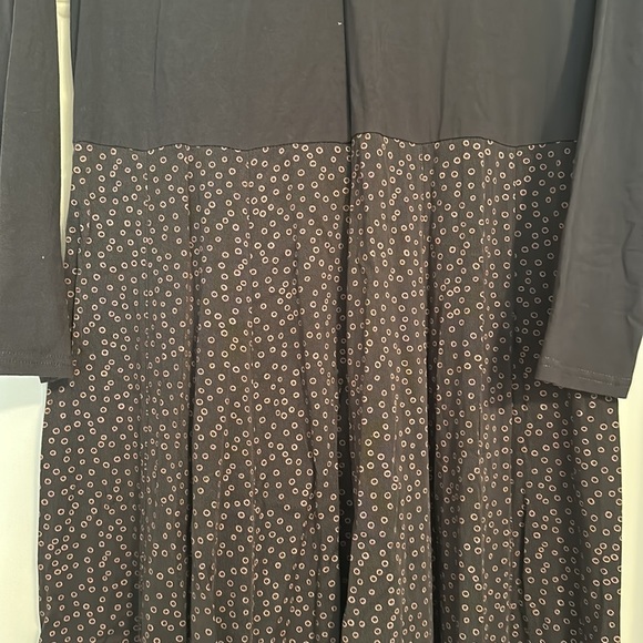 Thought brand polka dot grey long sleeve v neck panel midi dress size 14 - Picture 2 of 7